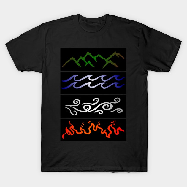 Four elements of nature v2 T-Shirt by EddyBispo